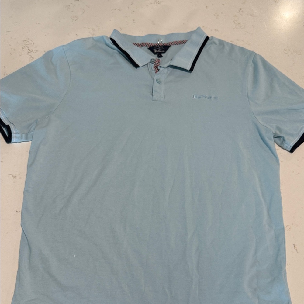 Ben Sherman Sky Blue Polo Shirt 90s vibe